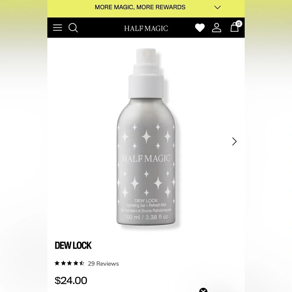 NIB Half Magic Dew Lock Hydrating Setting Mist